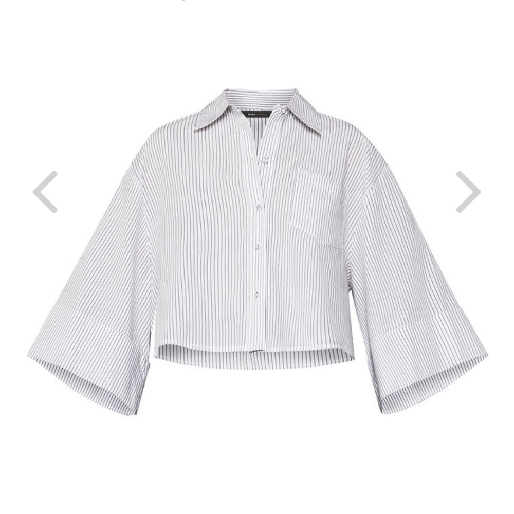 NWT BCBGMAXAZRIA crop button up blouse